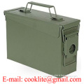 Caisse à munitions US petit modèle / Boîte etanche métallique type valise munitions calibre 30 M19A1